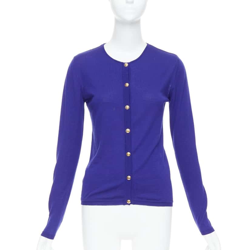 Emilio Pucci Floral Lace Cardigan Blue Wool Very good condition - Inside View