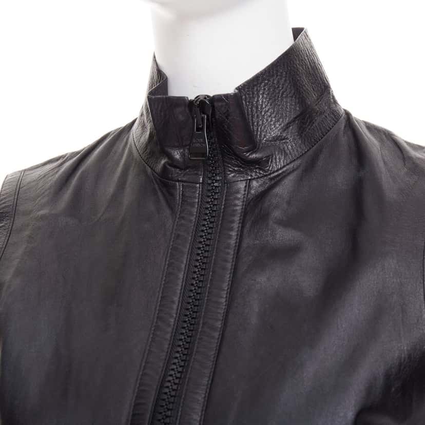 Louis Vuitton Jacket Black Leather Good condition - Back View