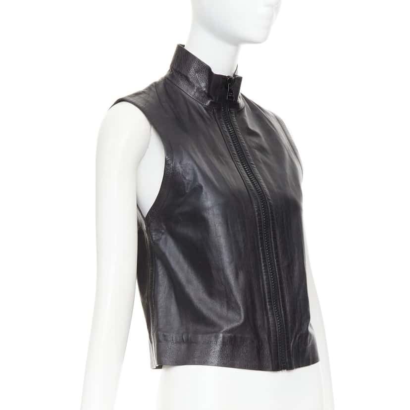 Louis Vuitton Jacket Black Leather Good condition - Model View
