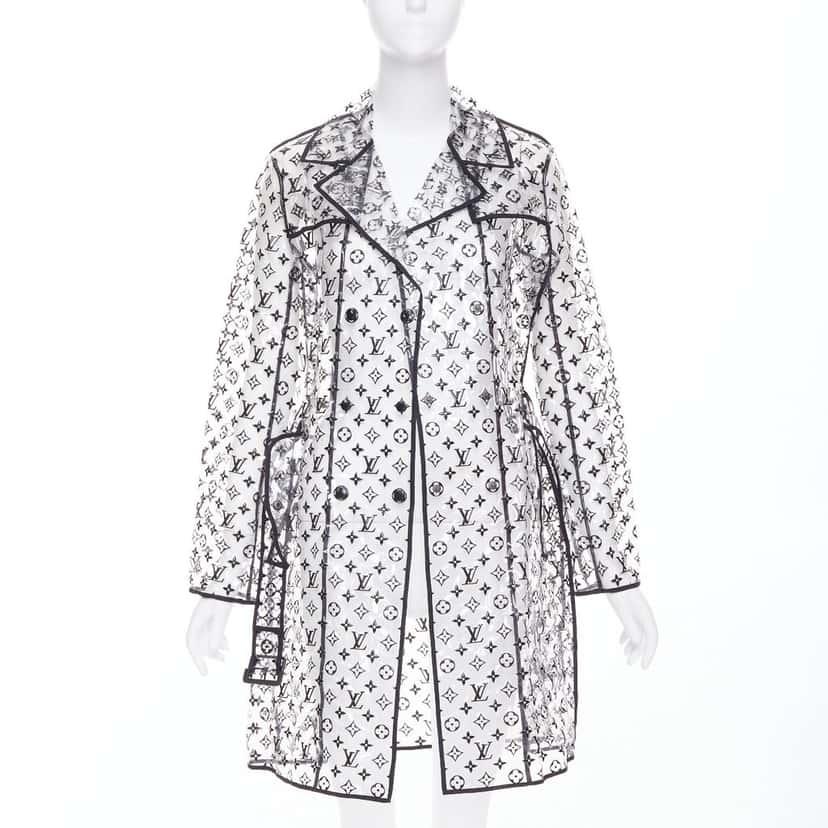 Louis Vuitton Coat Black Polyester Fair condition - Inside View