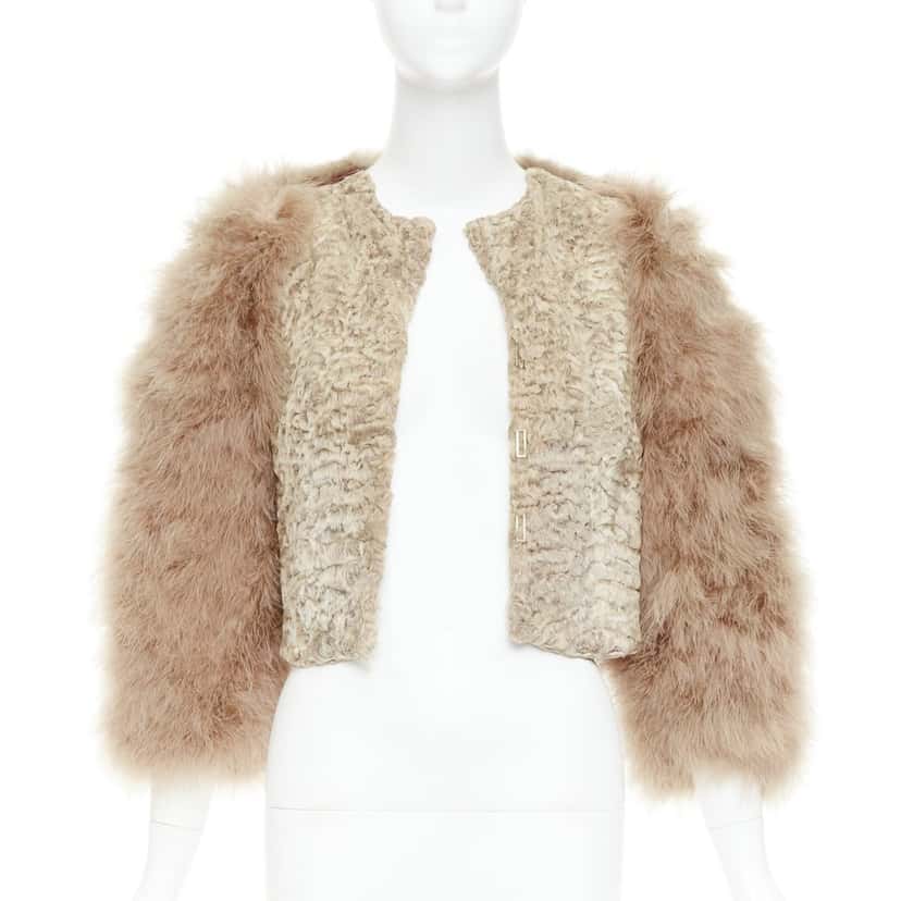 Givenchy Jacket Beige Fur Very good condition - Front View