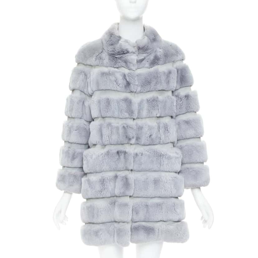Inniu Coat Blue Fur Fair condition - Front View