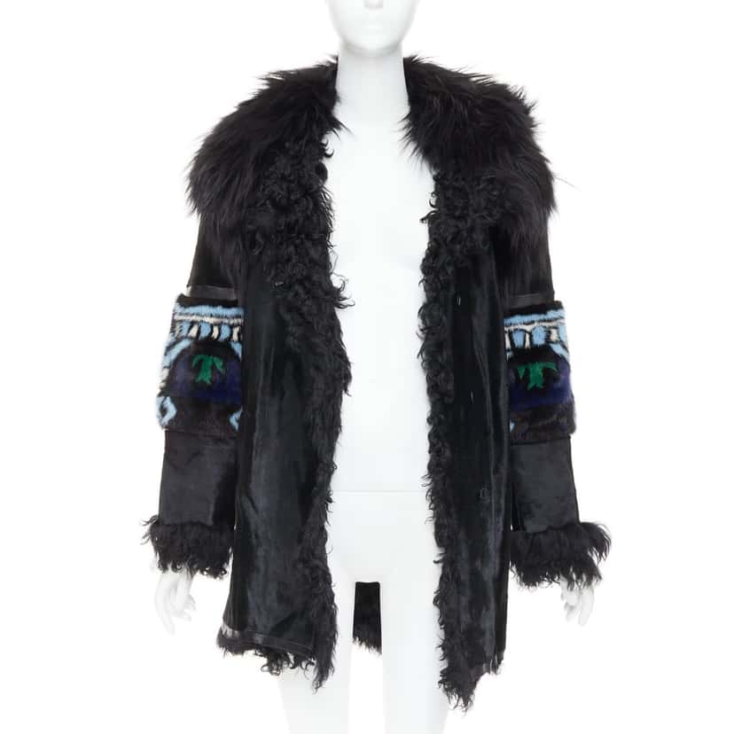 Emilio Pucci Coat Black Fur Very good condition - Inside View