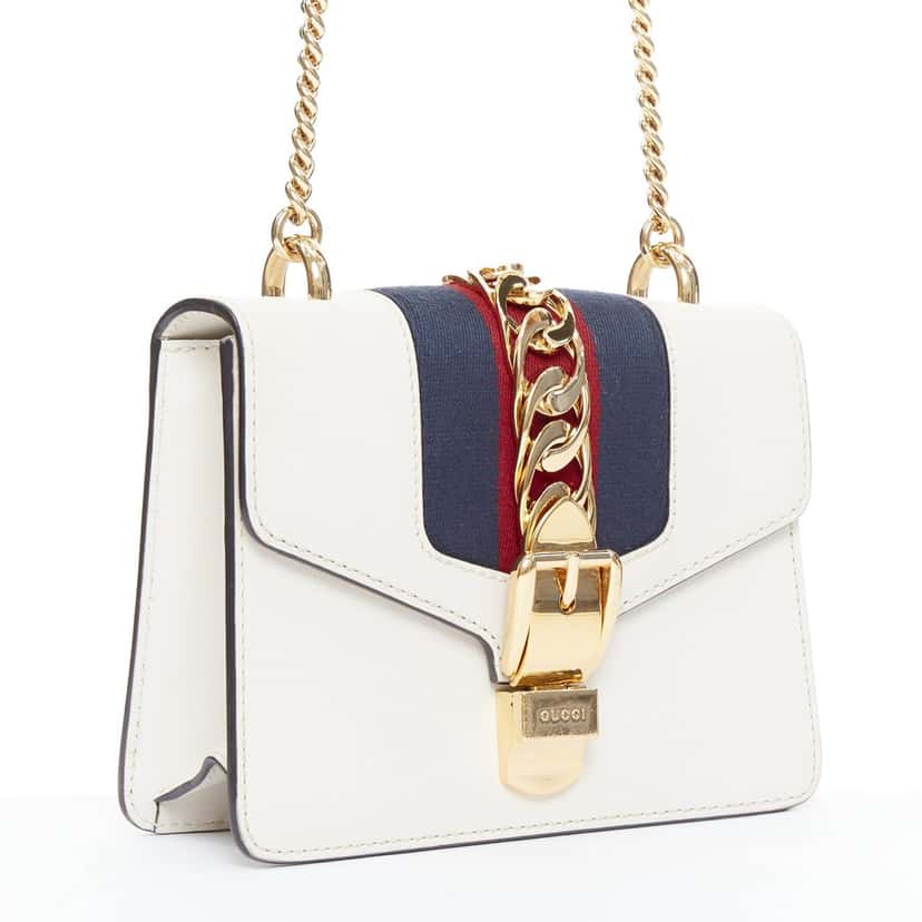 Gucci Sylvie Small White Leather Fair condition - Inside View