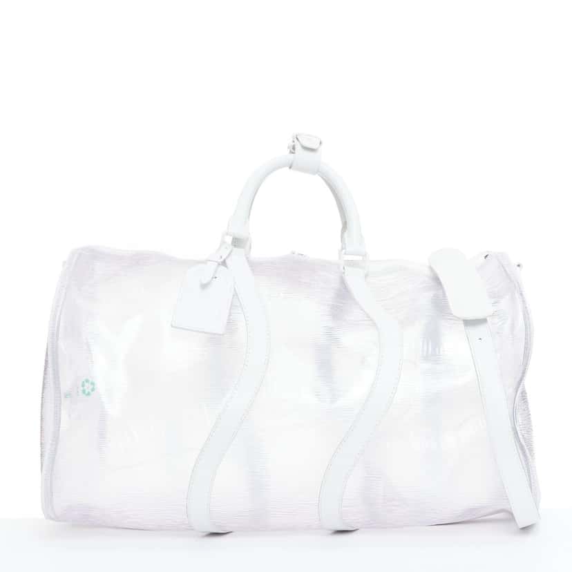 Louis Vuitton Keepall Bandouliere 50 White Plastic Fair condition - Front View