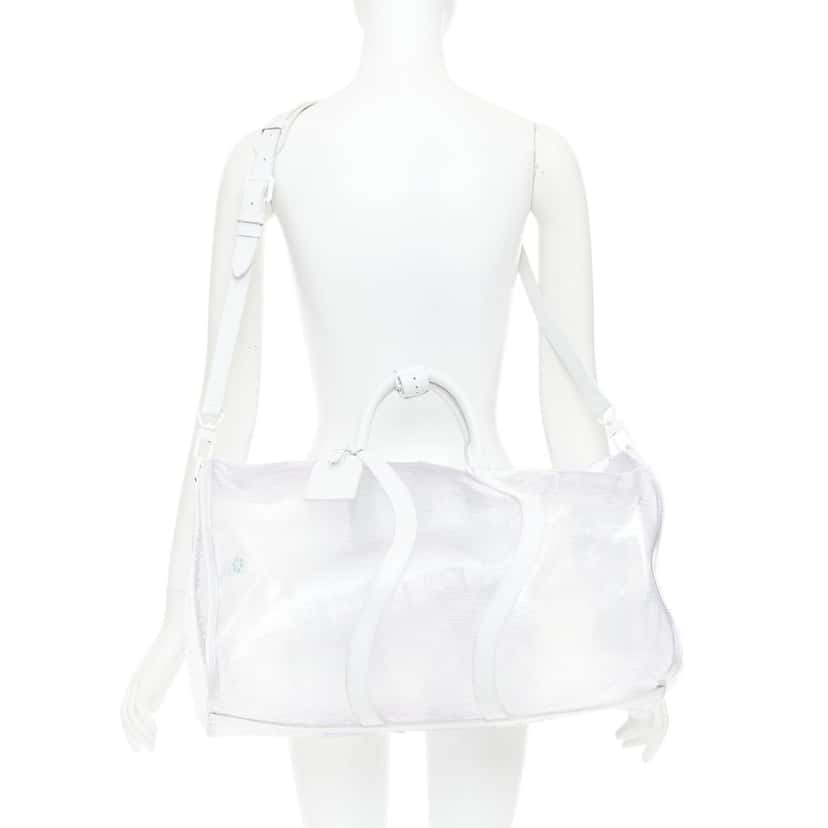 Louis Vuitton Keepall Bandouliere 50 White Plastic Fair condition - Back View