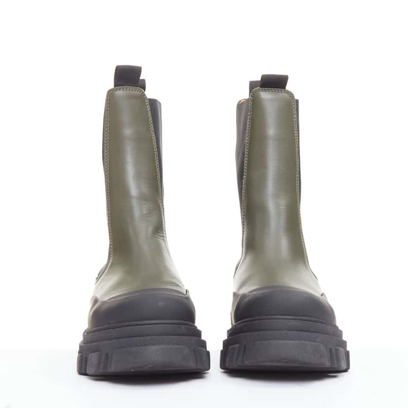 Ganni Boots Green Leather Good condition - Inside View