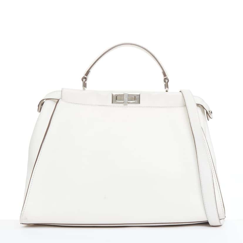 Fendi Peekaboo Ecru Leather Fair condition - Front View