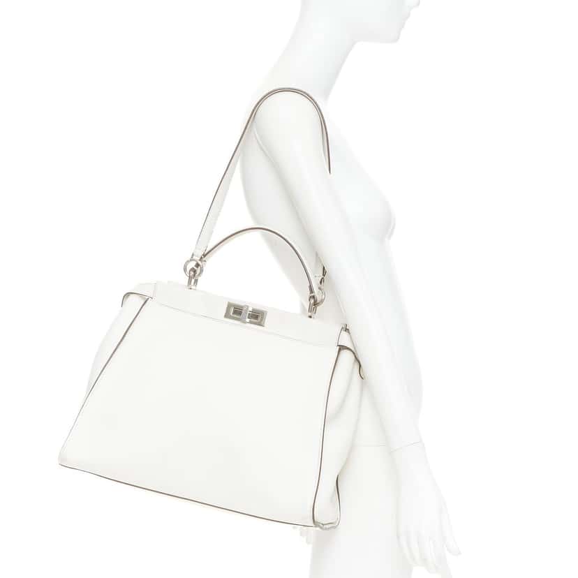 Fendi Peekaboo Ecru Leather Fair condition - Back View