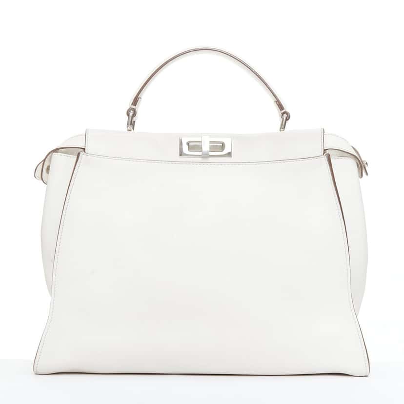 Fendi Peekaboo Ecru Leather Fair condition - Box View