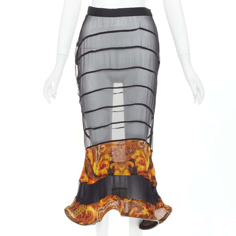 Givenchy Skirt Black Silk Fair condition - Front View