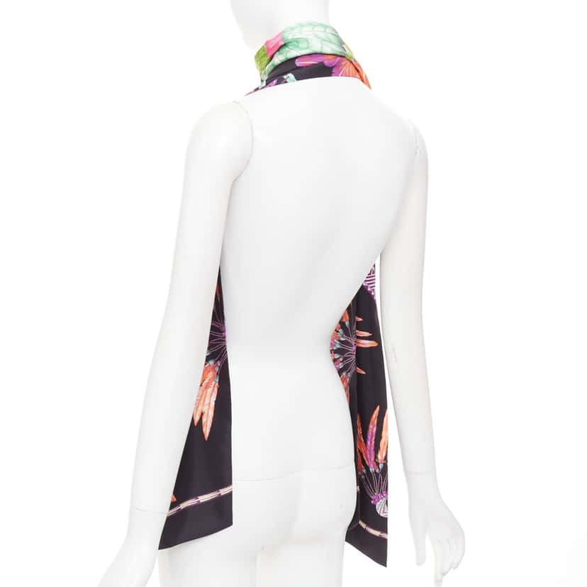 Hermes Maxi Twilly Black Silk Very good condition - Box View