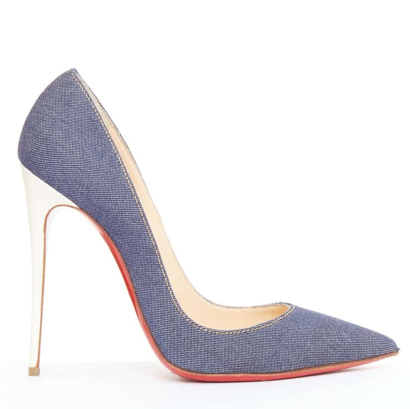 Christian Louboutin So Kate 120 Blue Denim Fair condition - Front View