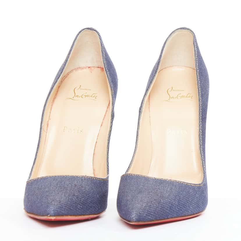 Christian Louboutin So Kate 120 Blue Denim Fair condition - Inside View