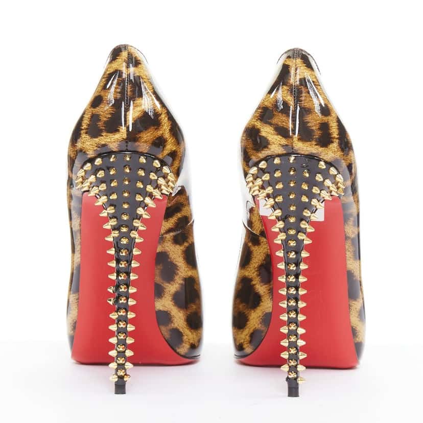 Christian Louboutin Very Prive Spikes 120 Brown Leather Very good condition - Box View