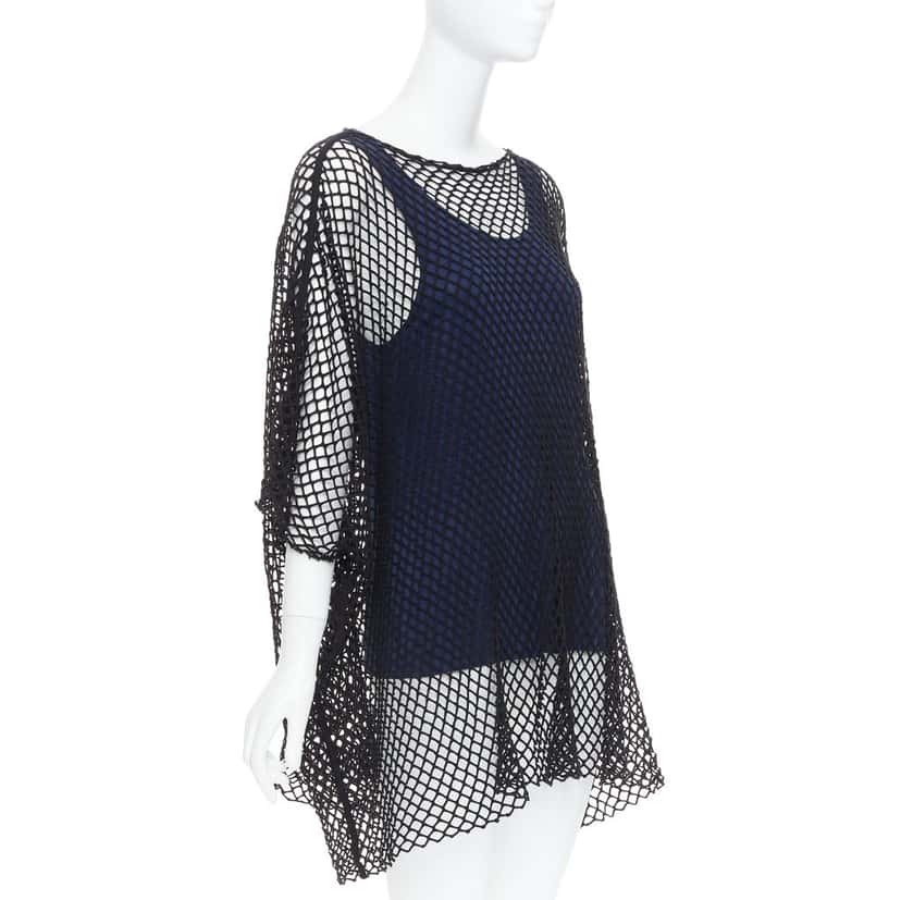 Maison Margiela Mesh Layered Tank Navy Very good condition - Inside View