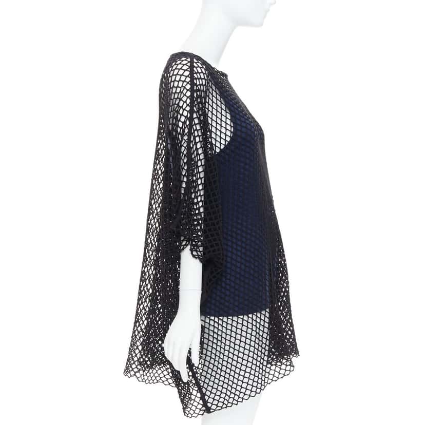 Maison Margiela Mesh Layered Tank Navy Very good condition - Model View