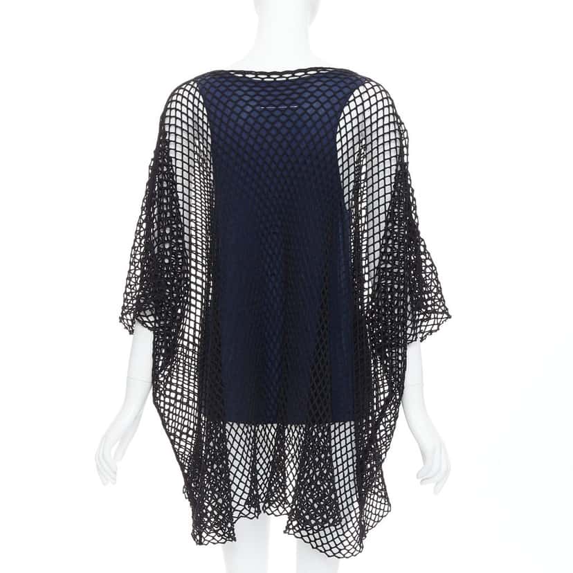 Maison Margiela Mesh Layered Tank Navy Very good condition - Box View