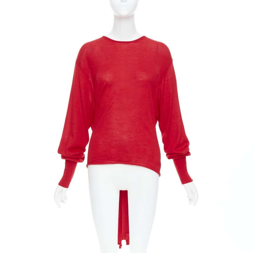 Estaban Cortezar Tie Back Sweater Red Wool Good condition - Back View