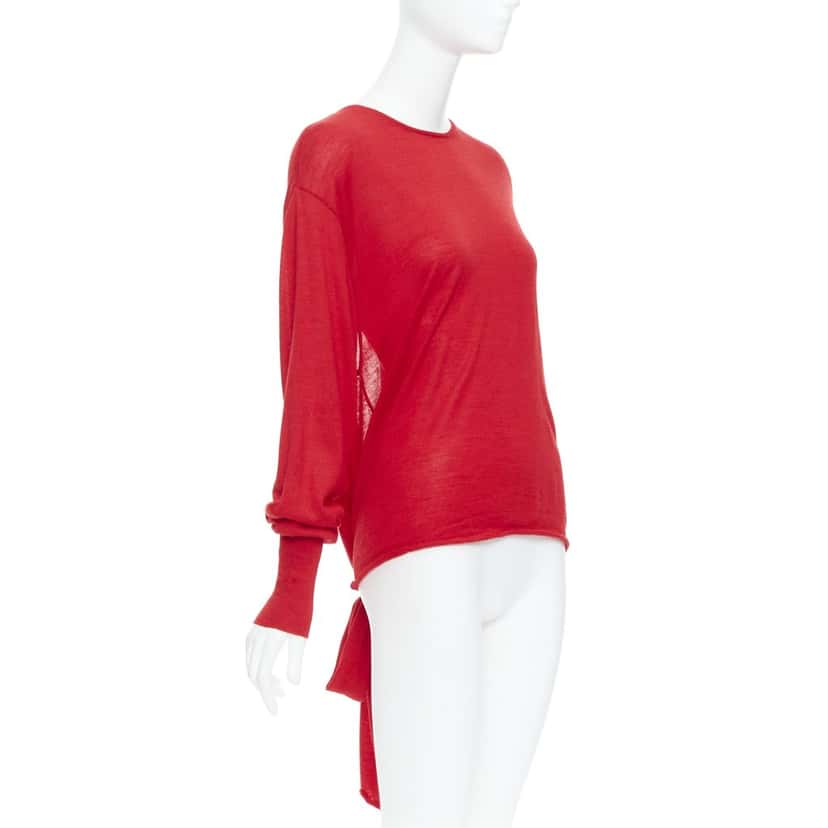 Estaban Cortezar Tie Back Sweater Red Wool Good condition - Inside View