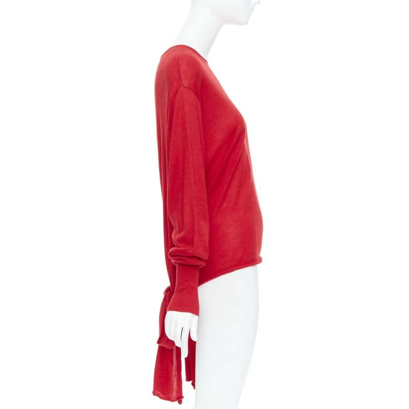 Estaban Cortezar Tie Back Sweater Red Wool Good condition - Model View