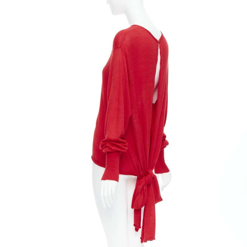 Estaban Cortezar Tie Back Sweater Red Wool Good condition - Box View