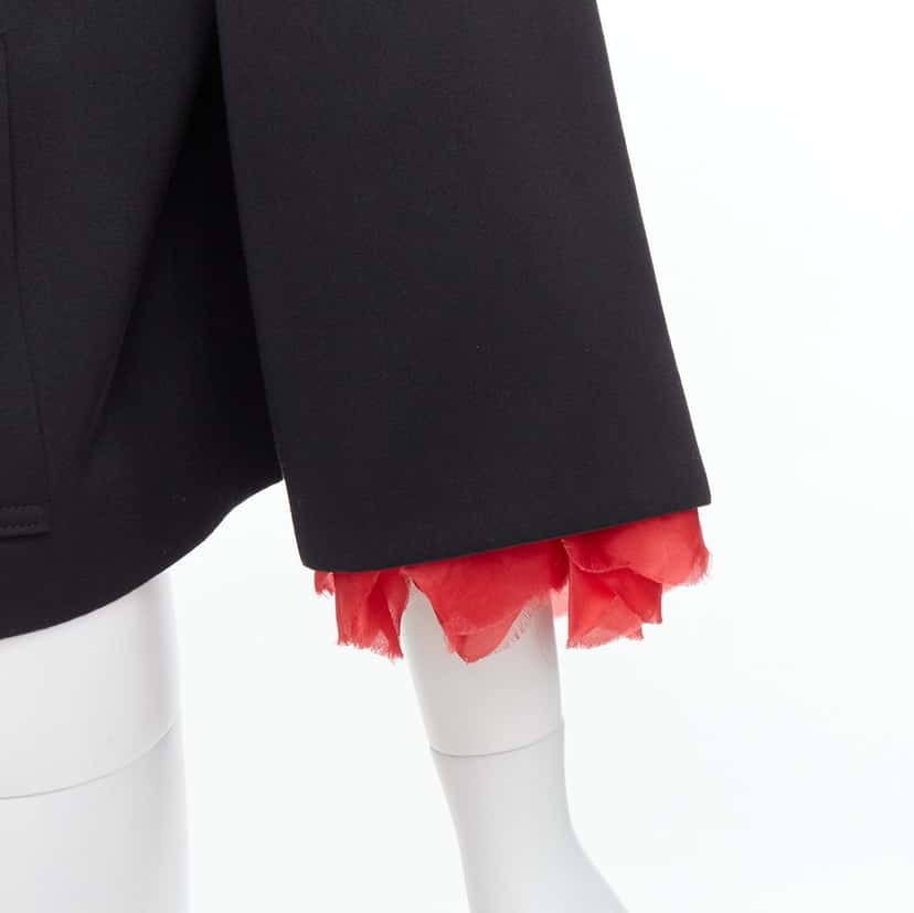 Keita Maruyama Red Biker Jacket Black Wool Never worn - Back View