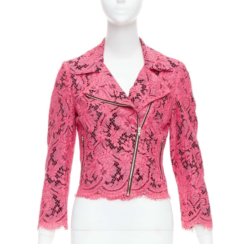 MSGM Pink Biker Jacket Pink Very good condition - Front View