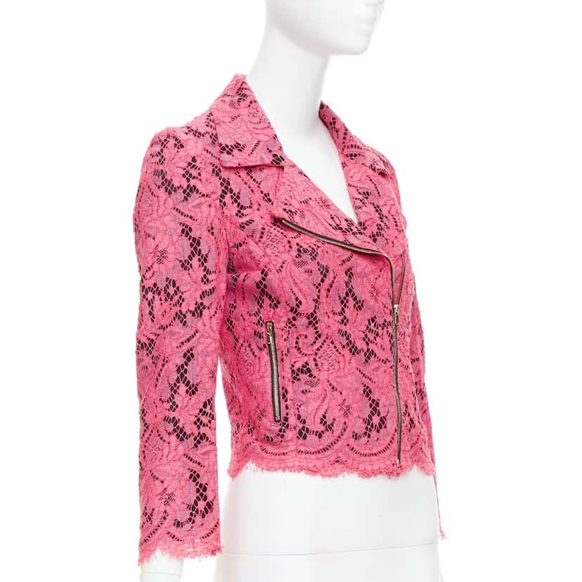 MSGM Pink Biker Jacket Pink Very good condition - Model View