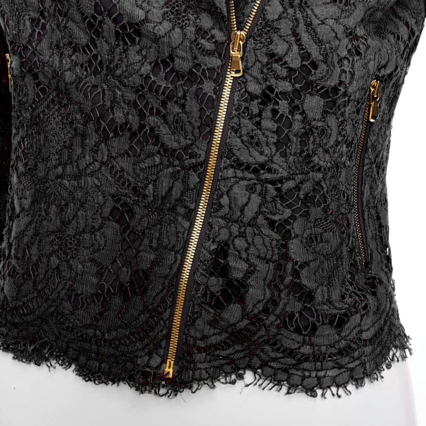 MSGM Black Biker Jacket Black Very good condition - Back View