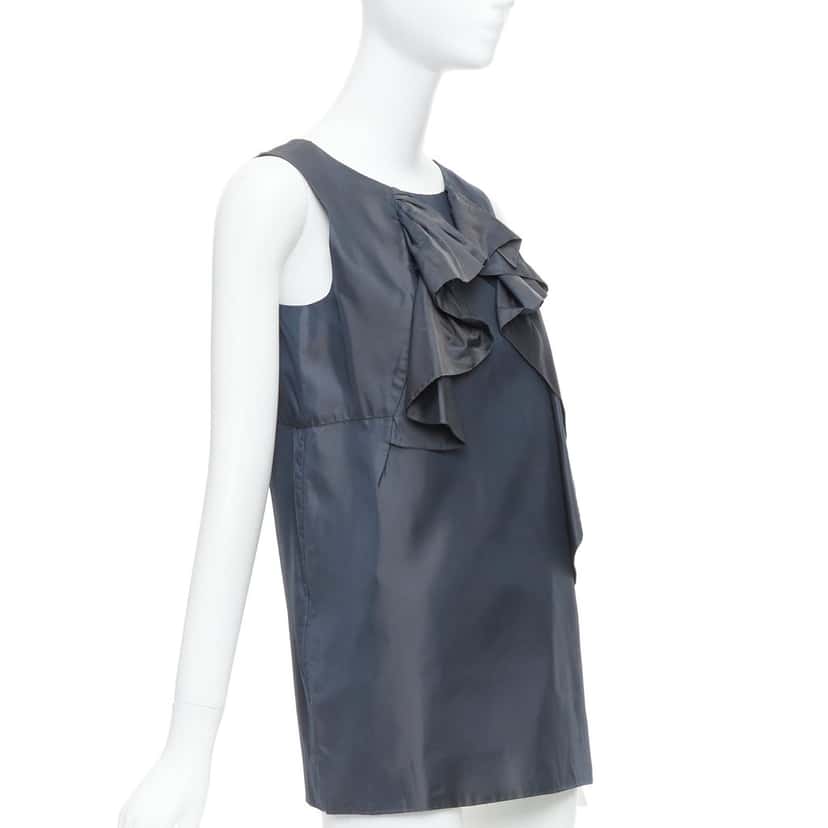 Marni Twill Ruffle Dress Grey Very good condition - Inside View