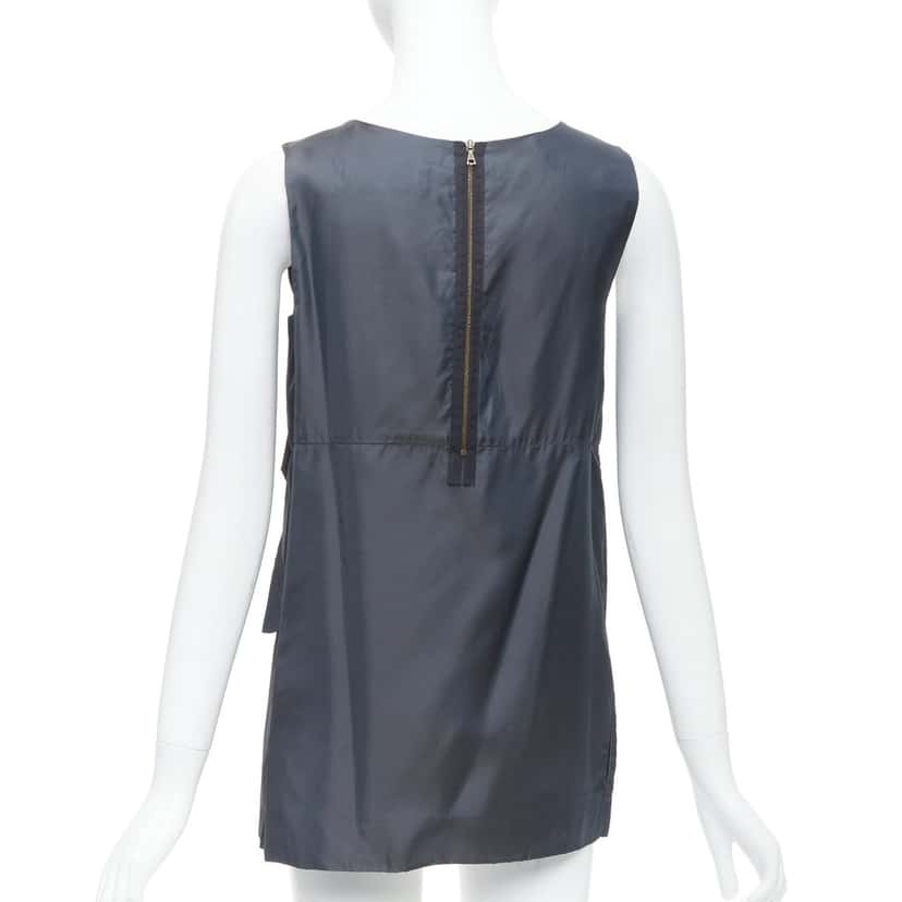 Marni Twill Ruffle Dress Grey Very good condition - Box View