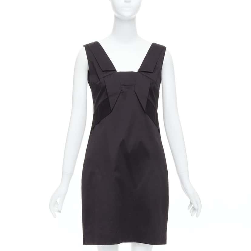 Gucci Origami Pleat Dress Black Cotton Very good condition - Front View