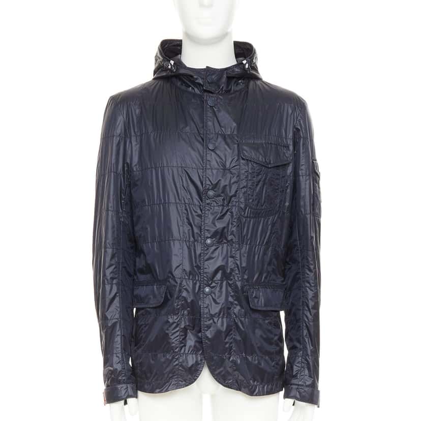 Moncler Sauldre Giubbotto Navy Good condition - Front View
