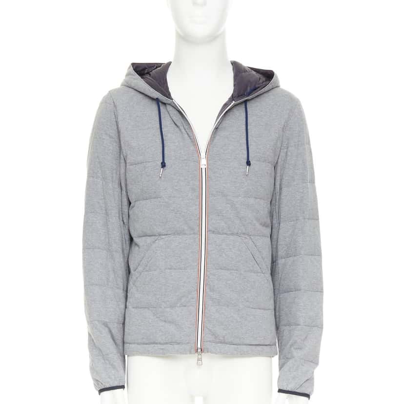 Moncler Lefort Giubbotto Grey Cotton Very good condition - Front View