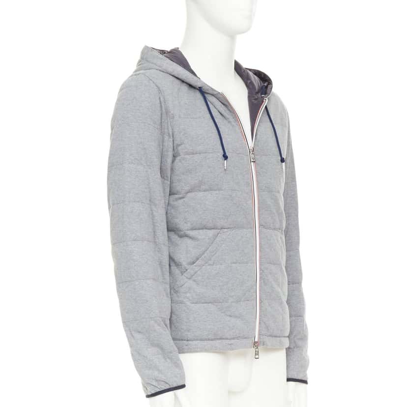 Moncler Lefort Giubbotto Grey Cotton Very good condition - Model View
