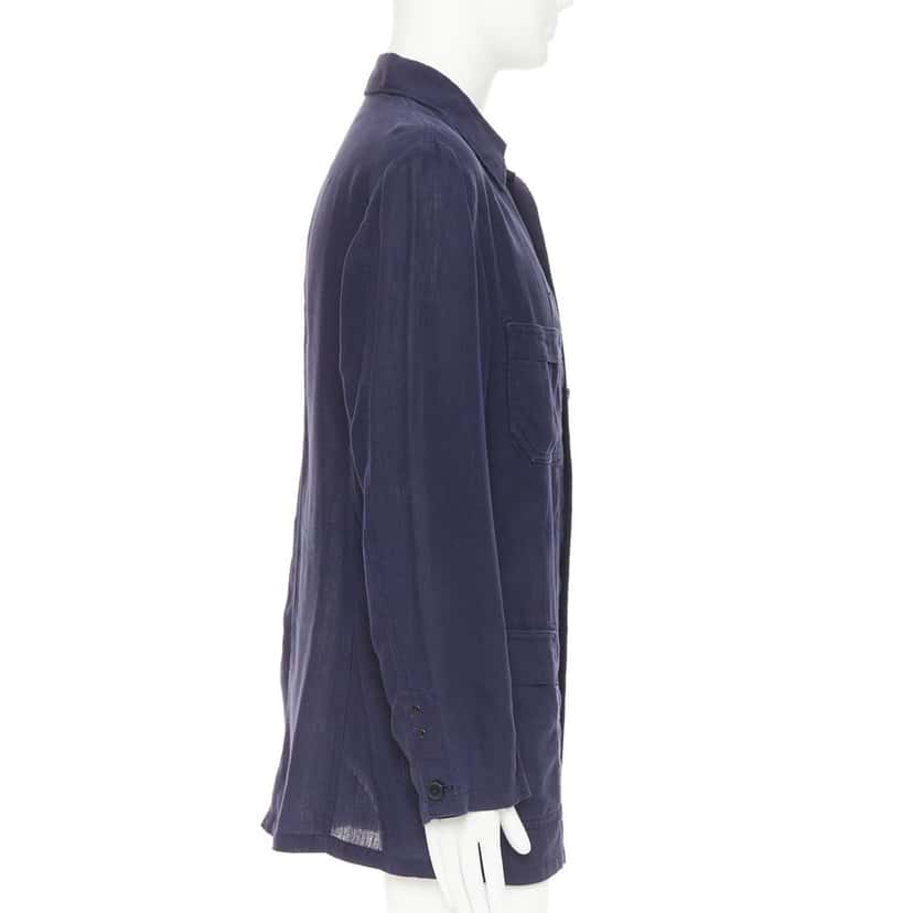Y's Yohji Yamamoto Jacket Blue Linen Good condition - Model View