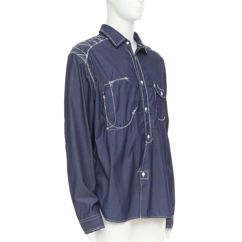 Junya Watanabe Top Navy Cotton Never worn, with tag - Inside View