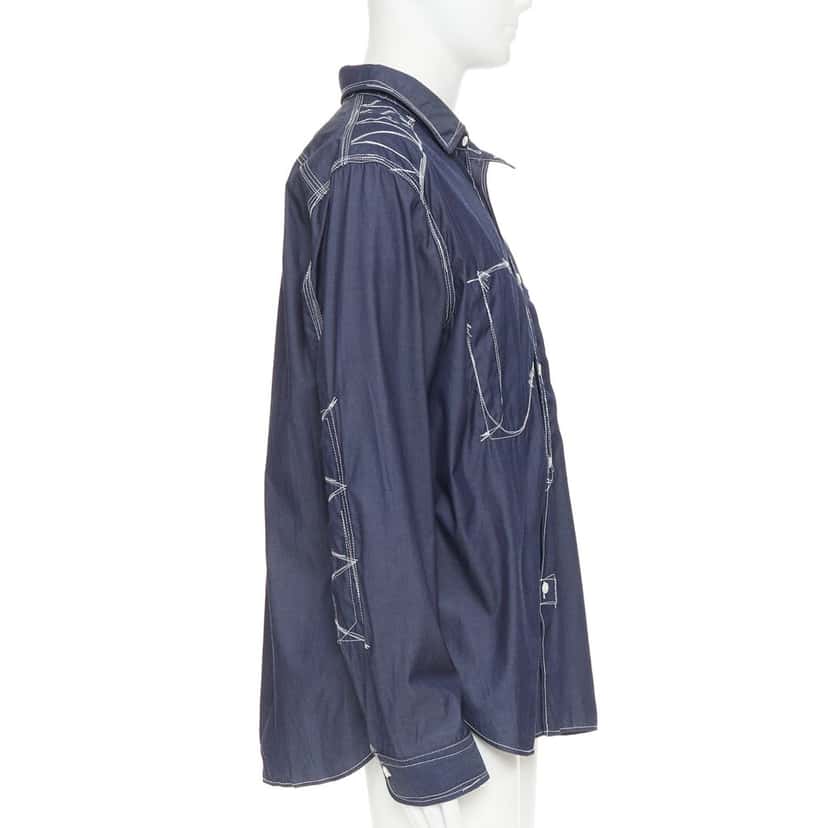 Junya Watanabe Top Navy Cotton Never worn, with tag - Model View