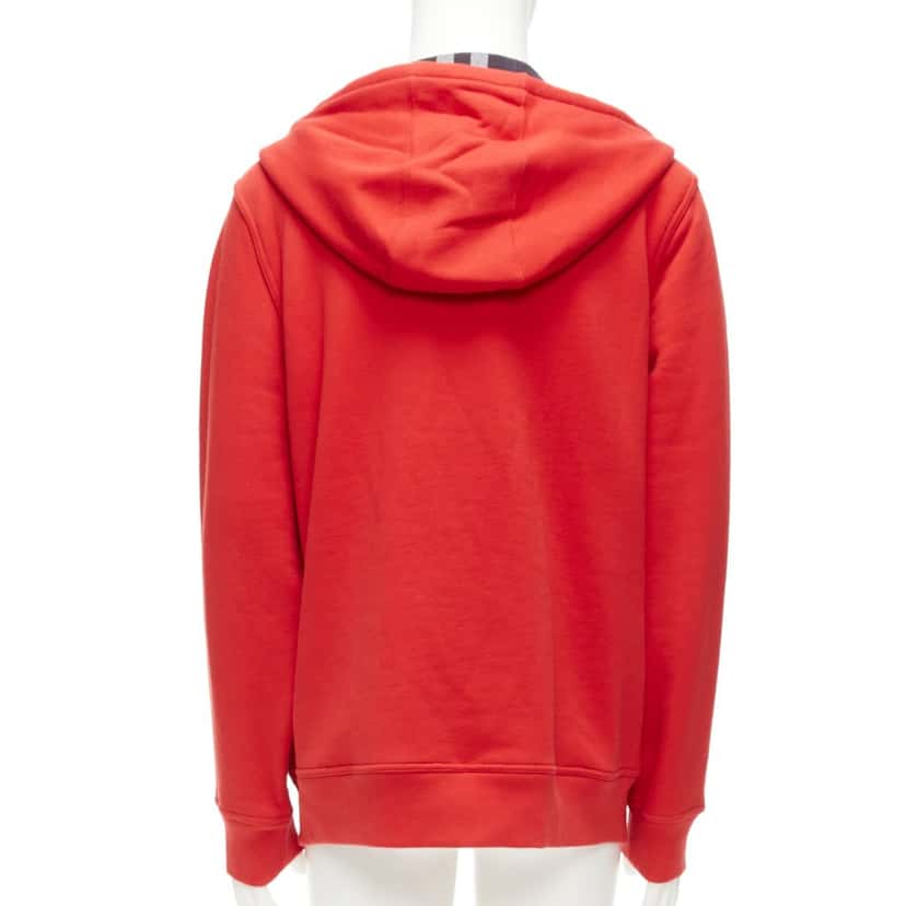 Burberry House Check Hoodie Red Cotton Fair condition - Box View