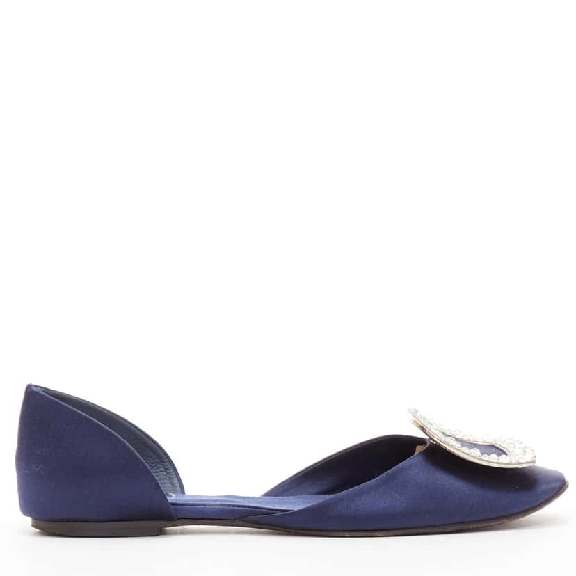 Roger Vivier Chips Strass Navy Very good condition - Back View