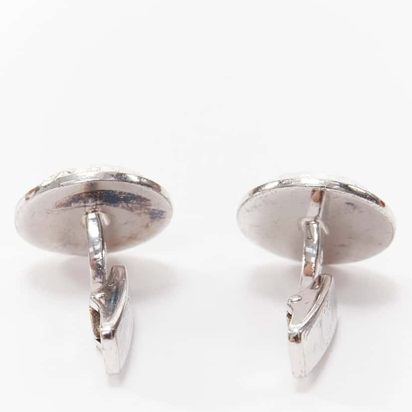Alfred Dunhill Mother Pearl Cufflinks Silver Fair condition - Back View