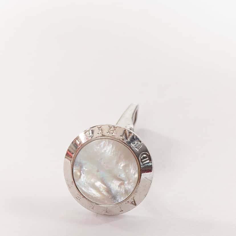 Alfred Dunhill Mother Pearl Cufflinks Silver Fair condition - Inside View