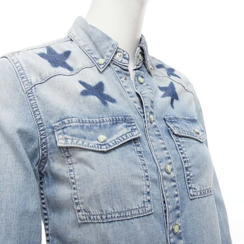 Givenchy Distressed Star Shirt Blue Never worn - Back View