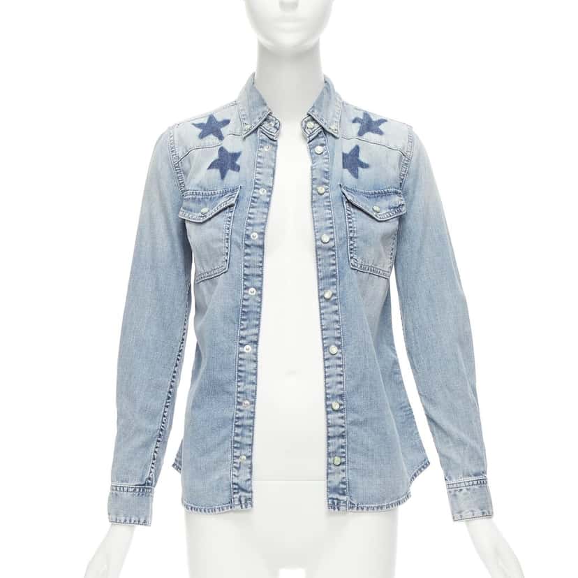 Givenchy Distressed Star Shirt Blue Never worn - Inside View