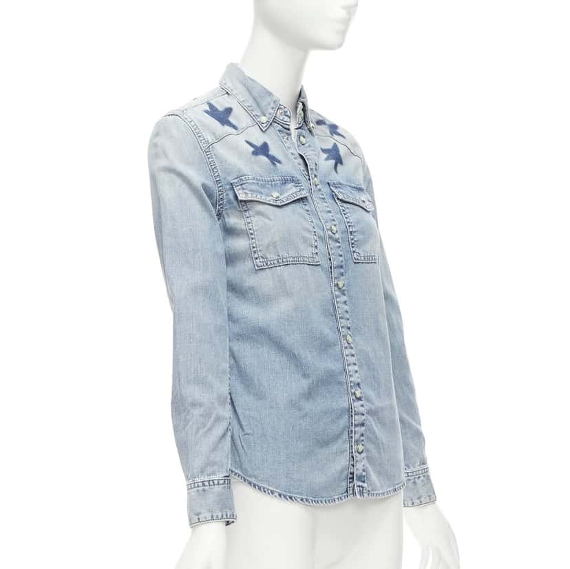 Givenchy Distressed Star Shirt Blue Never worn - Model View