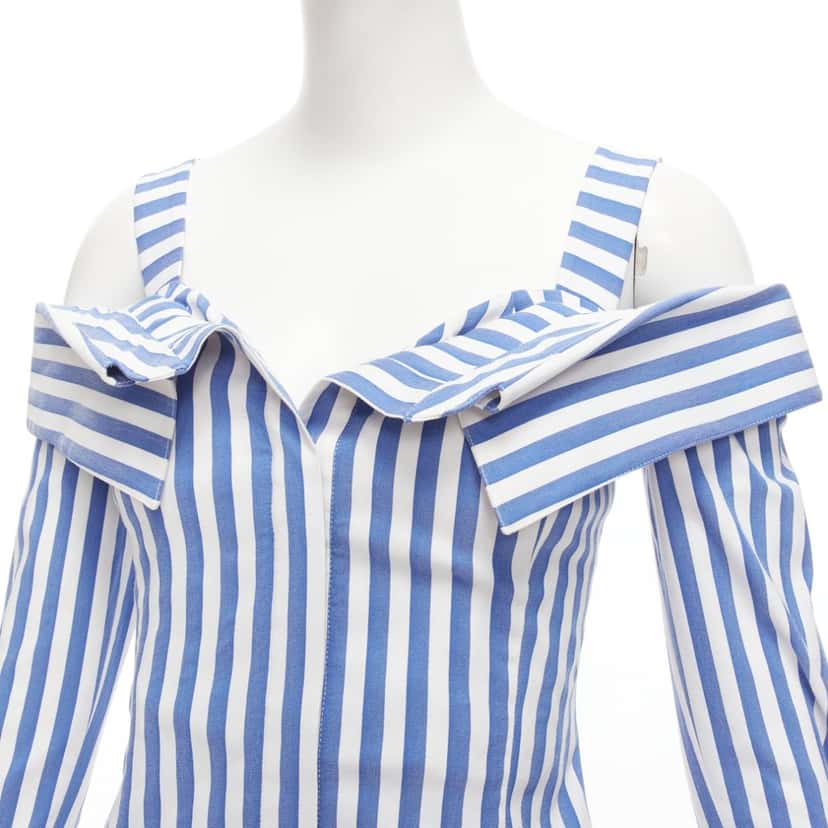 Monse Striped Corset Top White Polyester Very good condition - Back View