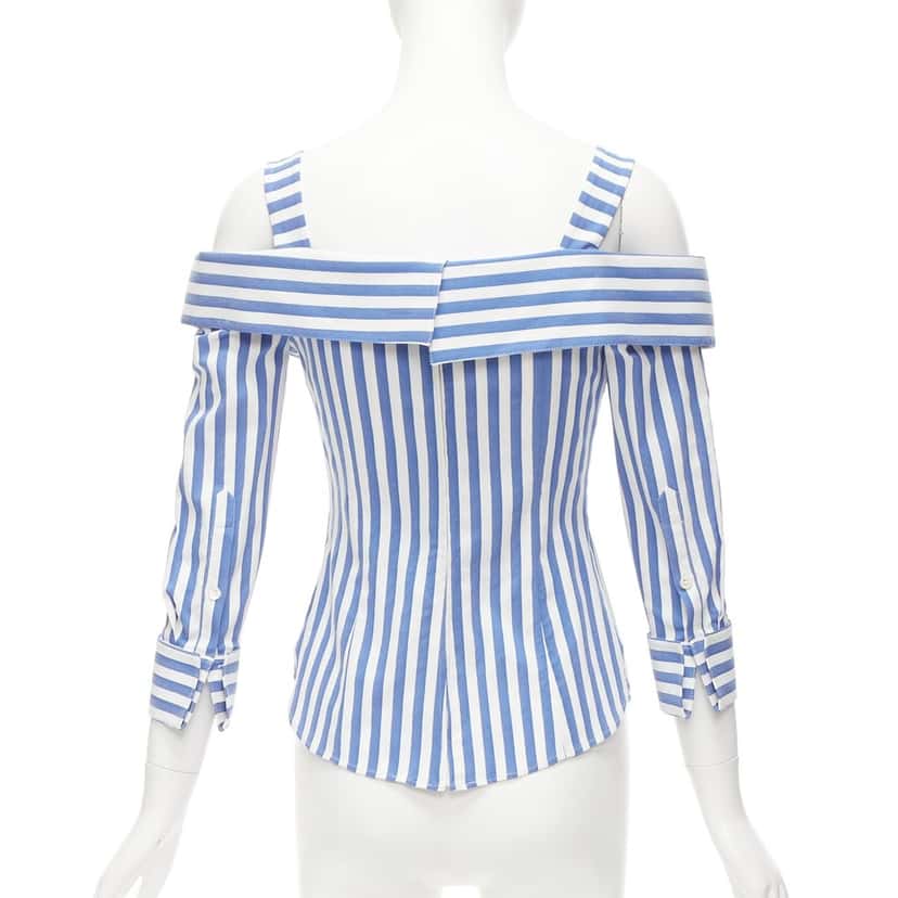 Monse Striped Corset Top White Polyester Very good condition - Box View