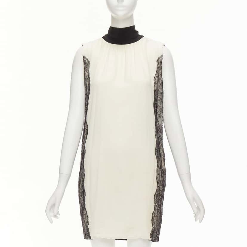 D&G Lace Side Trim Dress Black Silk Very good condition - Front View