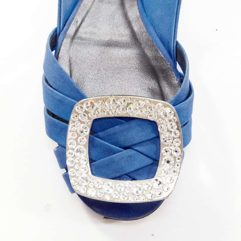Roger Vivier Tweed CC Logo Flats Blue Fair condition - Box View